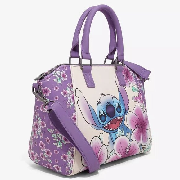 Loungefly Disney Lilo & Stitch Satchel Scrump Floral Handbag Purse Crossbody Bag - Picture 3 of 3